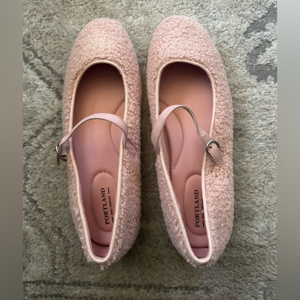 Pink teddy Textured Ballet Flats